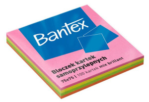 Notes samoprzylepny 75x75 100k mix kol. Bantex
