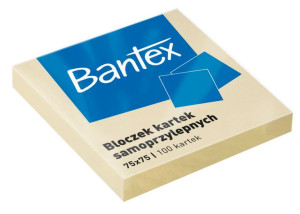 Notes samoprzylepny 75x75 100k żółty 1szt. Bantex
