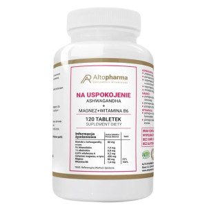 Ashvagandha + Mg + Vit. B6 - 120tabs NA USPOKOJNEIE