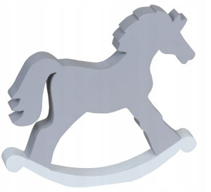 Konik drewniany WIĘKSZY, na biegunach, wys. 14 cm