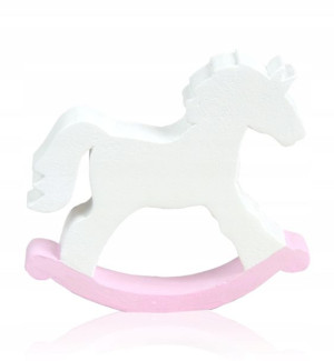Konik drewniany MNIEJSZY, na biegunach, wys.9,5 cm