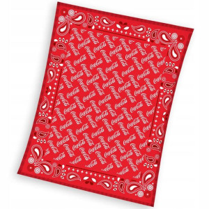 Koc polarowy 150x200 Coca Cola czerwony