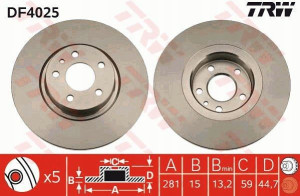 Trw Tarcze Przód Alfa Romeo 147 156 1.6-1.9 281mm