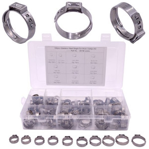 Zestaw Opasek Zaciskowych do Węży w Pudełku 100szt Obejmy 10 Rozmiarów