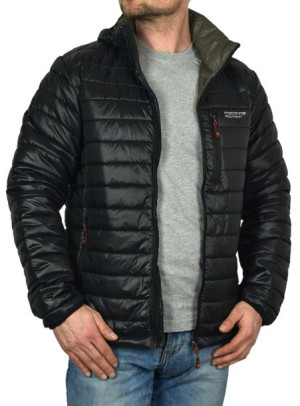 6xl-kurtka Męska Pikowana Wiosenna Czarna Bk144