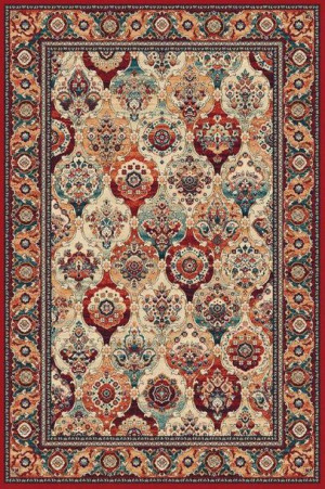 Dywan wełniany do salonu FORENZA Bordowy ISFAHAN