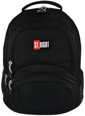 St.right Plecak Szkolny Black Czarny