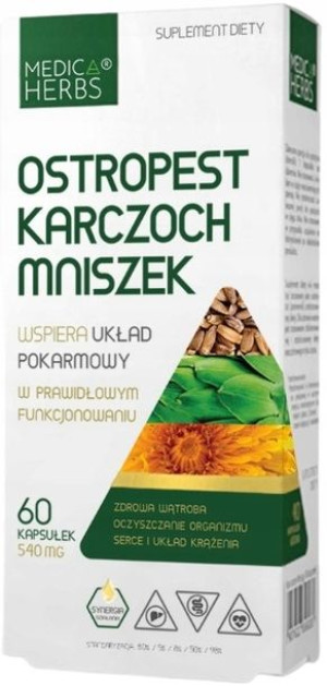 Ostropest Karczoch Mniszek MEDICA HERBS wątroba