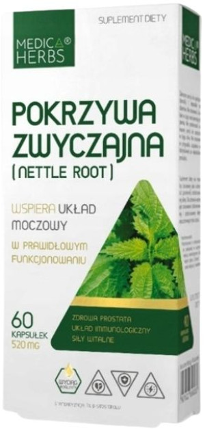 POKRZYWA ZWYCZAJNA Nettle Root 60kap. MEDICA HERBS