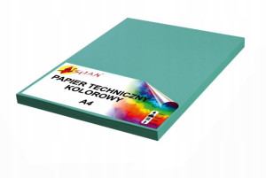Papier techniczny A4 280g zielony turkusowy 50 ark
