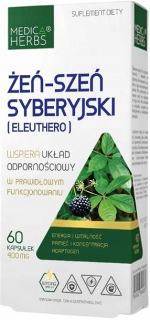 Medica Herbs ELEUTHERO 2000mg ŻEŃ -SZEŃ SYBERYJSKI