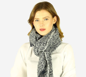Kaszmirowy szal damski slow fashion MAZZINI granatowy