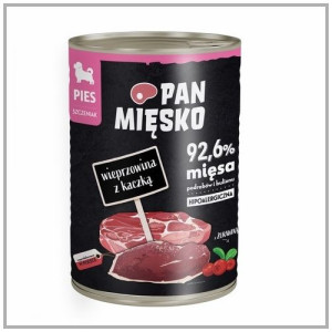Pan Mięsko Wieprzowina z kaczką 400 g. Dla psa