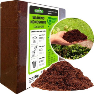 Coco Peat Włókno Kokosowe Podłoże 10mm Brykiet 5kg