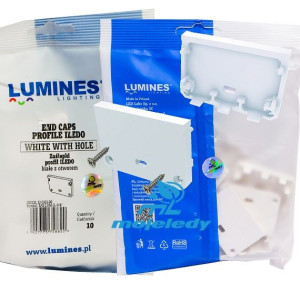 10x zaślepka profila LUMINES ILEDO biała z otworem