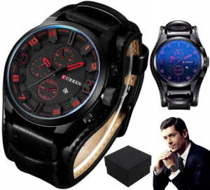 Zegarek MILITARY Męski Curren pasek Skóra + BOX