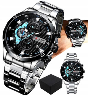 Zegarek CURREN Chronograf męski Bransoleta + box