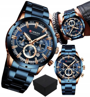 Zegarek męski CURREN Elegancki Chronograf + box
