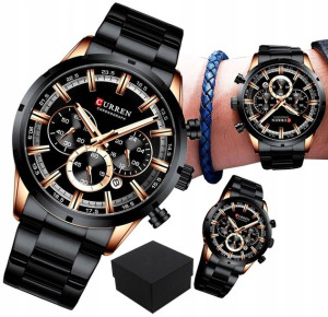 CURREN Zegarek męski Elegancki Chronograf + box