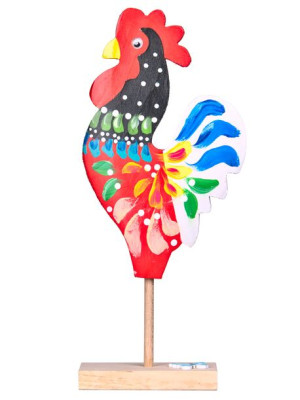 Figurka kogut kogucik drewniany różne kolory 24 cm