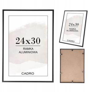 Ramka 24x30 ramki na zdjęcia czarna aluminiowa