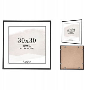 Ramka 30x30 ramki na zdjęcia czarna aluminiowa