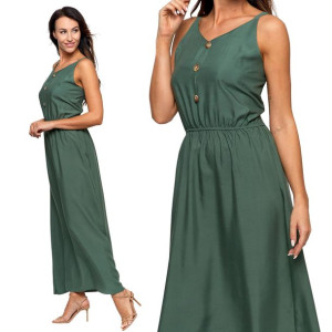 Moraj Długa Zwiewna Sukienka 2600-001 khaki 2XL