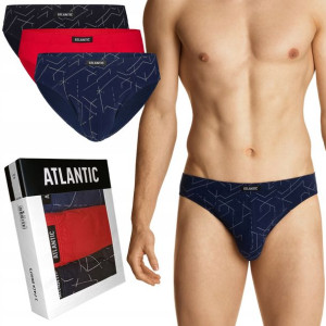 Atlantic Slipy męskie Bawełna 3MP-149 Gr/Cz/N 2XL