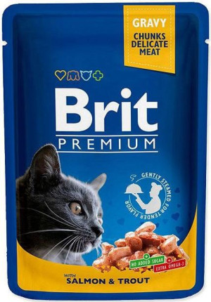 Mokra karma Brit Cat Pouches Salmon&TROUT 100g