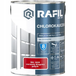Rafil Do Metalu Betonu Czerwony Drogowy Połysk 5l