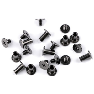 Nity Kaletnicze Skręcane 10 Mm 10 Szt. - Czarny Nikiel