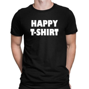 Koszulka męska śmieszna HAPPY T-SHIRT śmieszny napis