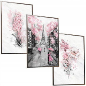 50x40 Obrazy Ramie Plakaty Ramka Boho Paryż Kwiaty