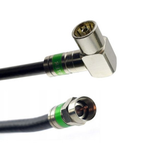 Gotowy kabel antenowy | złącze F - Gniazdo TV kątowe kompresyjne | 2m