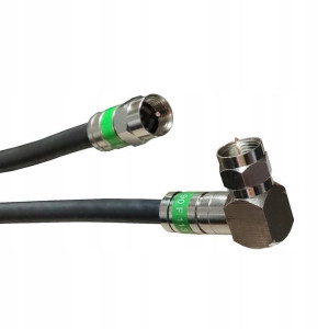 Kabel antenowy Przewód | złącza zaciskane F - F kątowe | 50m
