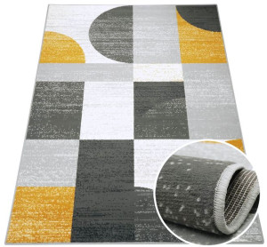 Dywan Beta 01 geometria szary / żółty 60x110