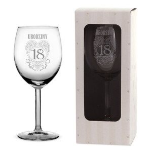 Kieliszek do wina 300 ml z grawerem 18 ur. serce