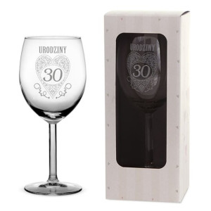 Kieliszek do wina 300 ml z grawerem 30 ur. serce