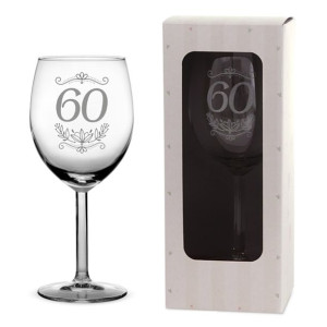 Kieliszek do wina 300 ml z grawerem 60 urodziny