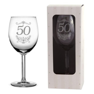 Kieliszek do wina 300 ml z grawerem 50 urodziny