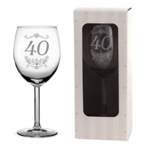 Kieliszek do wina 300 ml z grawerem 40 urodziny