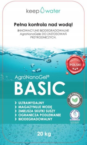 HYDROŻEL OGRODNICZY AgroNanoGel Basic 20 kg Nawadnianie roślin