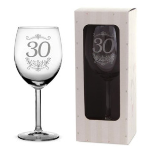 Kieliszek do wina 300 ml z grawerem 30 urodziny