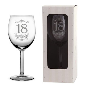 Kieliszek do wina 300 ml z grawerem 18 urodziny