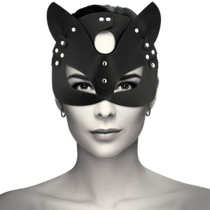 Coquette Chic Desire Vegan Leather Mask With Cat Ears