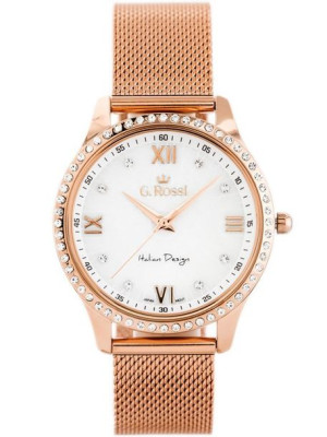ZEGAREK G. ROSSI - 6748B-3D3 (zg788d) rose gold + BOX