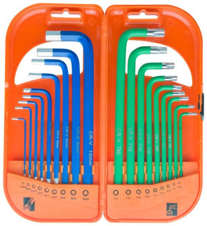 Komplet Kluczy Trzpieniowych Hex I Torx Długie 18 Sztuk