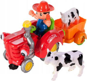 TRAKTOR z przyczepką TAŃCZĄCY FARMER MUZYKA LED