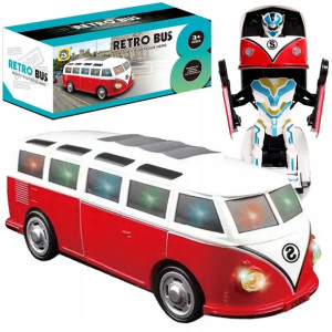 Autobus Autko 2w1 AUTO-ROBOT Światła Dźwięk LED