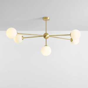 White Pearl lampa sufitowa 5-punktowa mosiądz Aldex